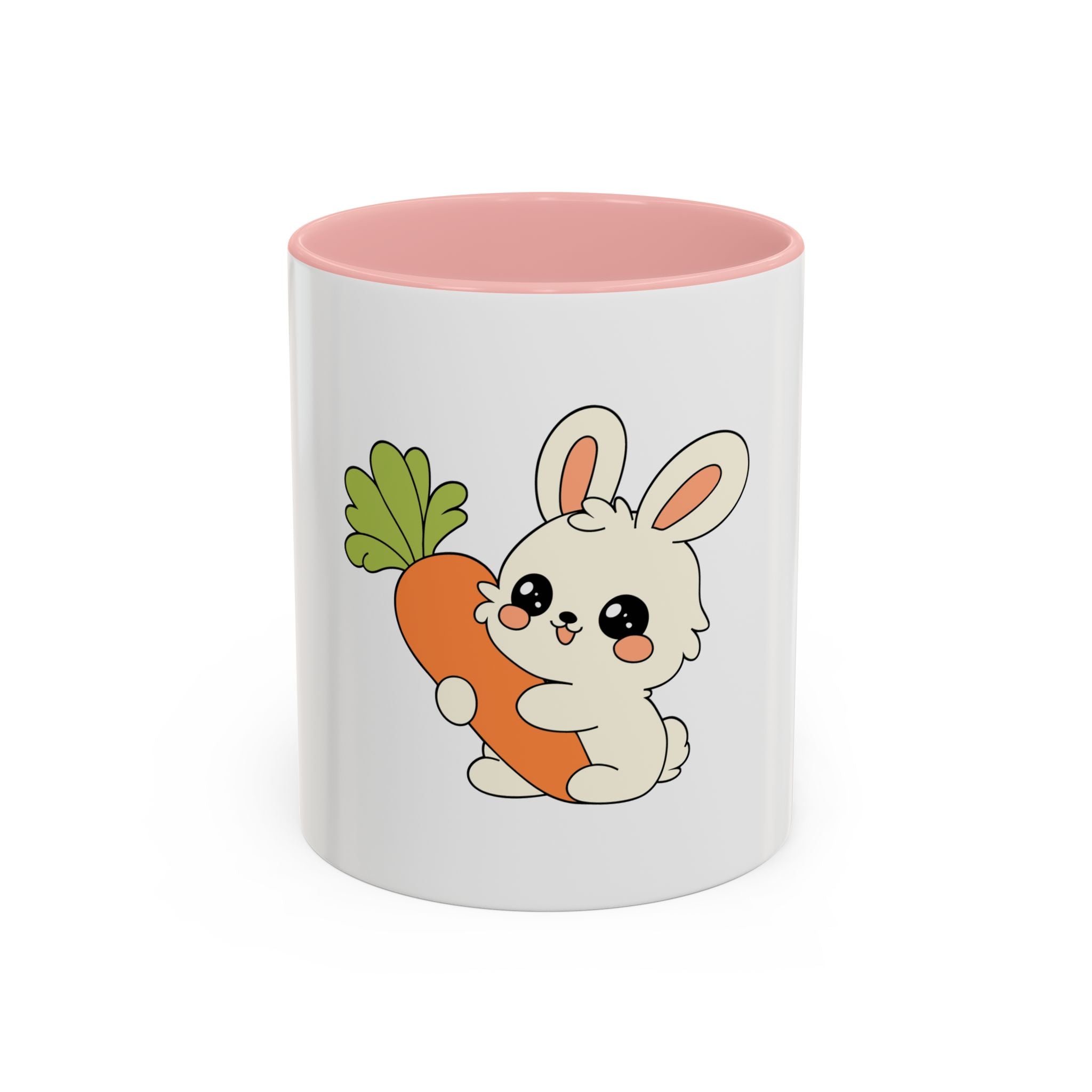 The Bunny Mug (Cute Bunny with Carrot Accent Coffee Mug — Kawaii Rabbit 11/15oz)