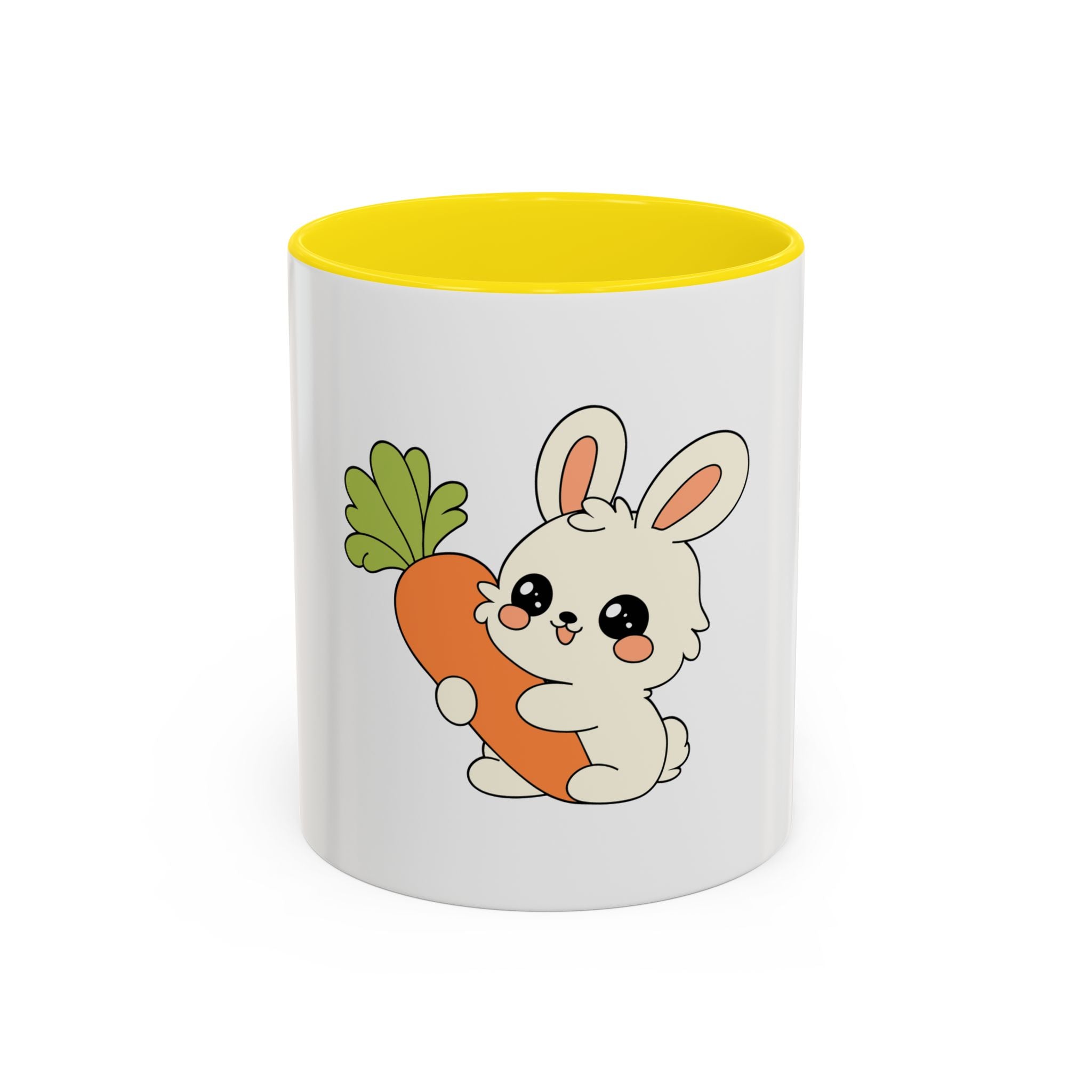 The Bunny Mug (Cute Bunny with Carrot Accent Coffee Mug — Kawaii Rabbit 11/15oz)