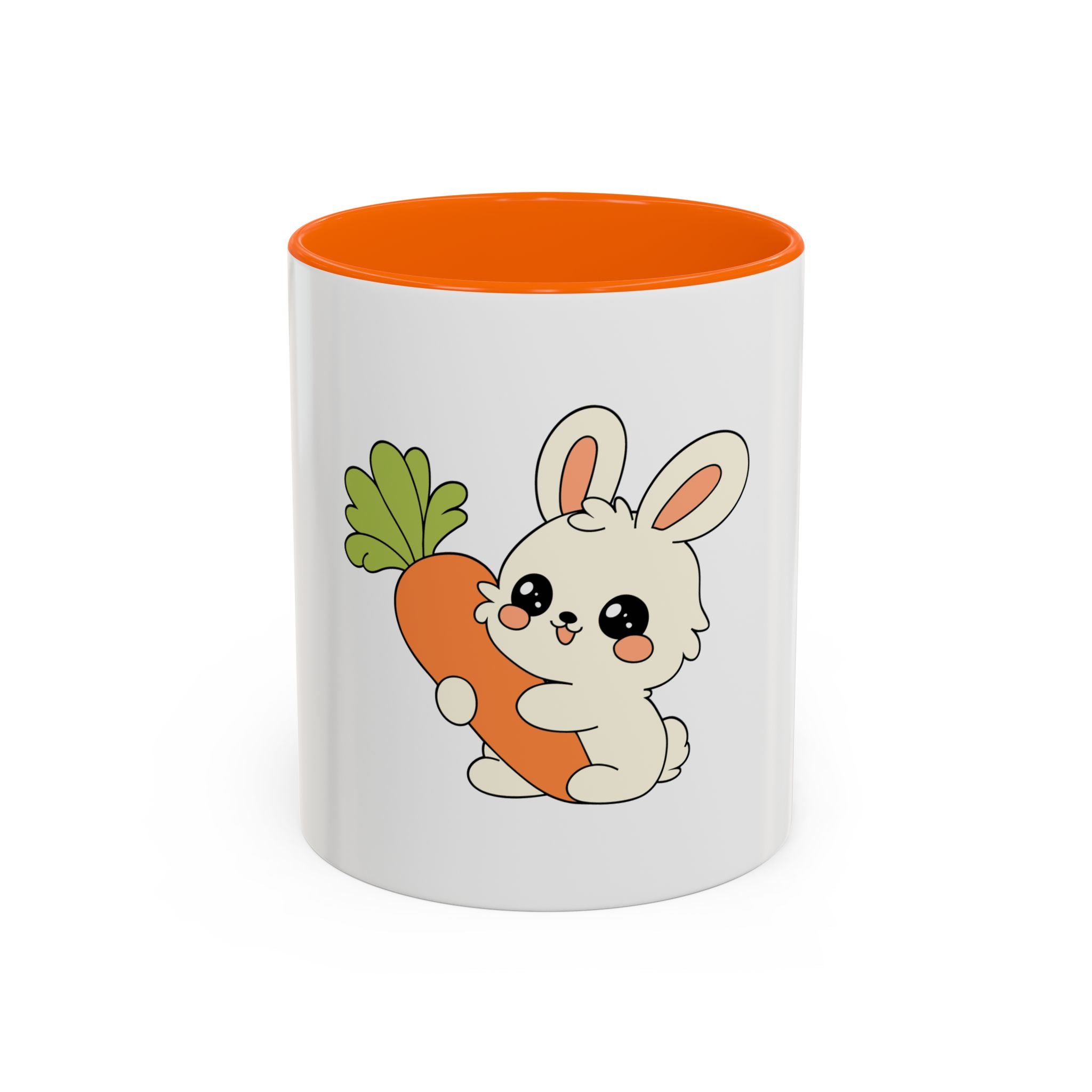 The Bunny Mug (Cute Bunny with Carrot Accent Coffee Mug — Kawaii Rabbit 11/15oz)