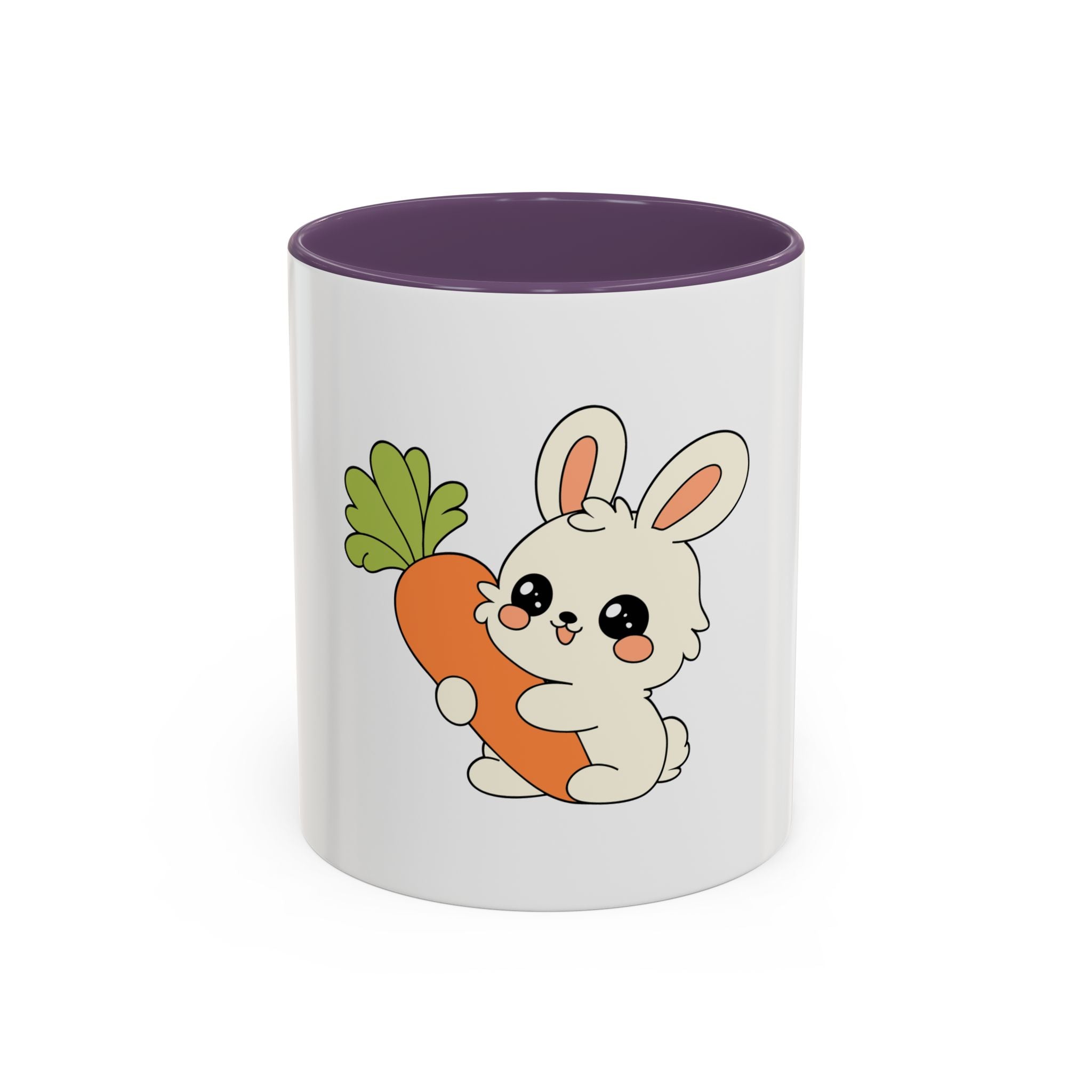 The Bunny Mug (Cute Bunny with Carrot Accent Coffee Mug — Kawaii Rabbit 11/15oz)