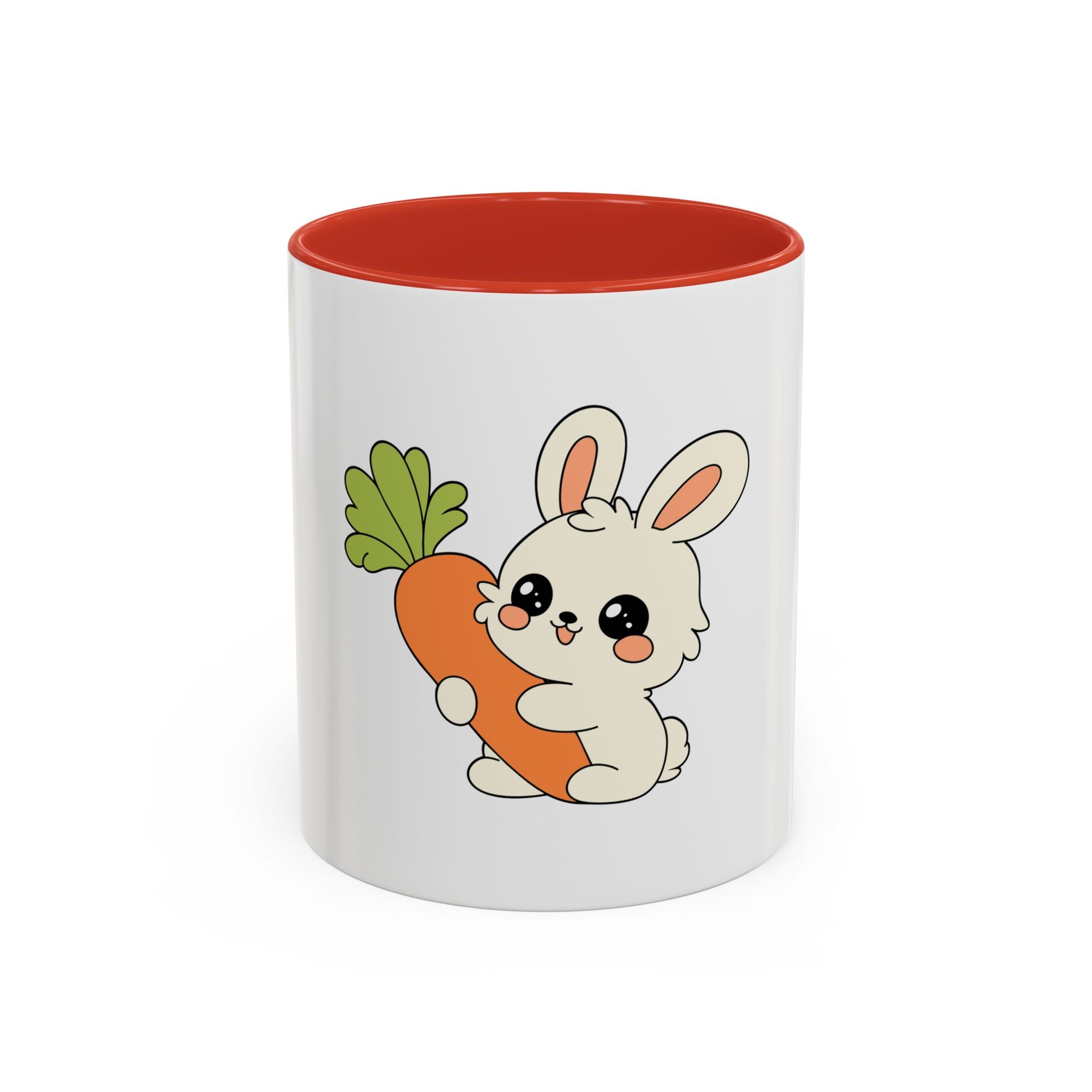 The Bunny Mug (Cute Bunny with Carrot Accent Coffee Mug — Kawaii Rabbit 11/15oz)