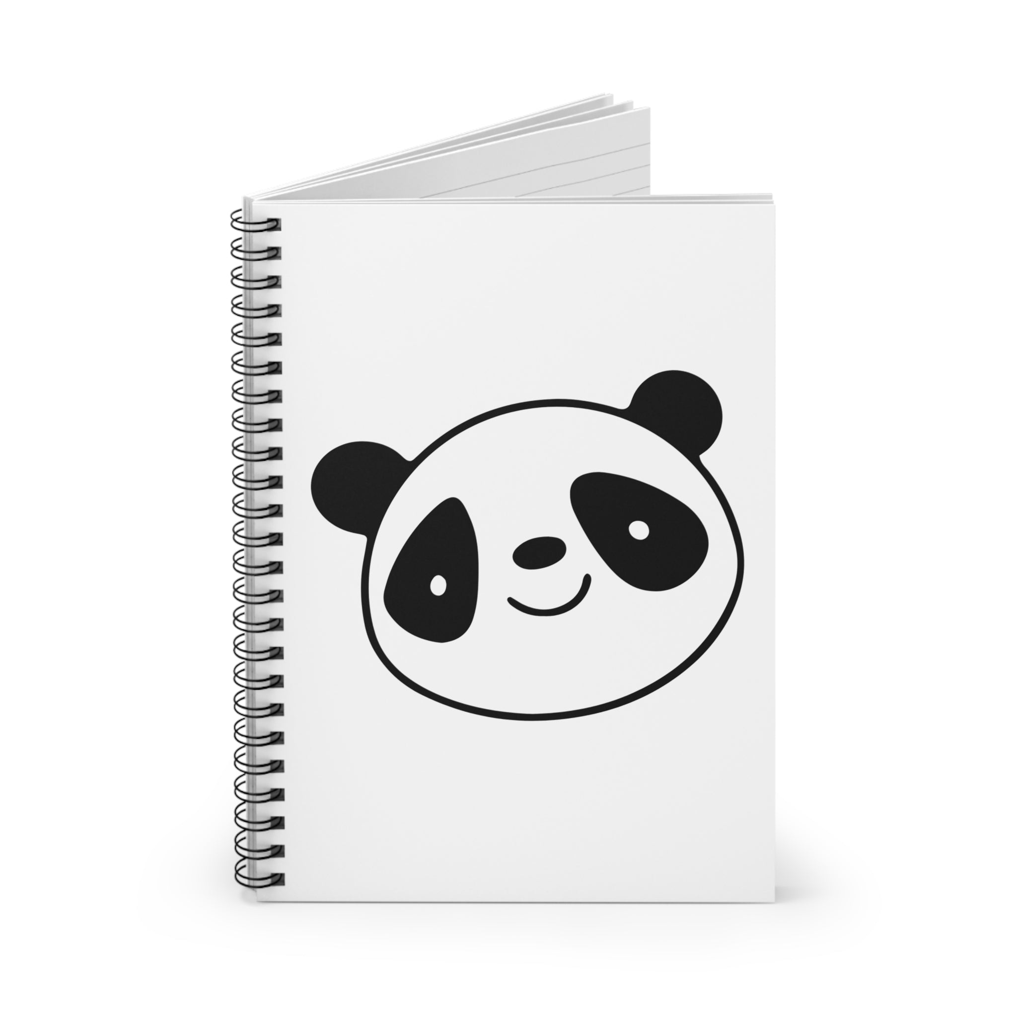 The Panda Notebook (Panda Face Spiral Notebook — Cute Kawaii Ruled Journal for Kids & Students)