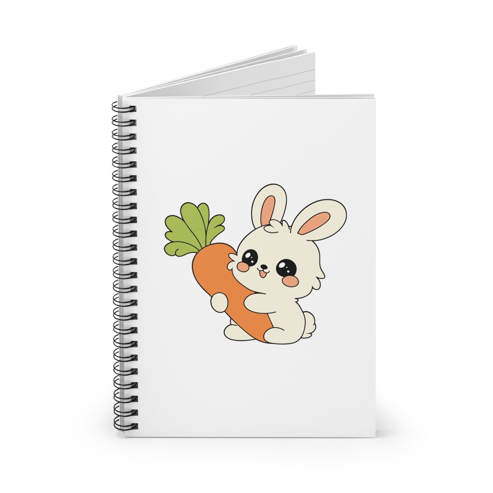 The Bunny Notebook (Cute Bunny with Carrot Spiral Notebook – Kawaii Easter Journal for Kids & Students)