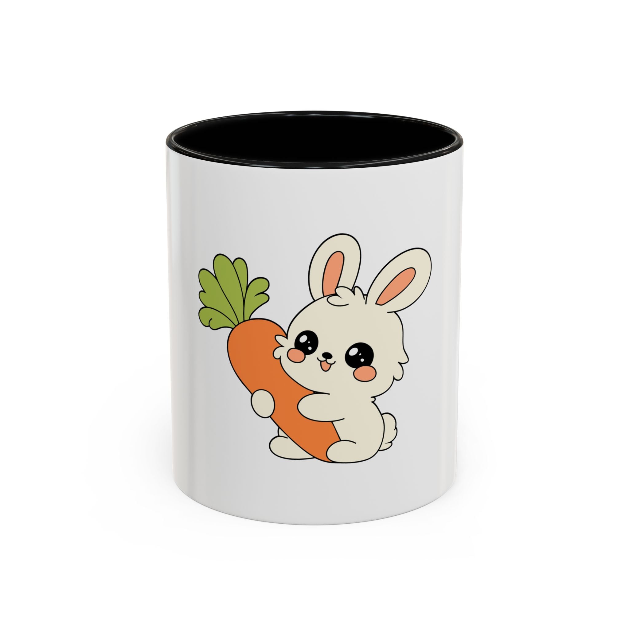 The Bunny Mug (Cute Bunny with Carrot Accent Coffee Mug — Kawaii Rabbit 11/15oz)
