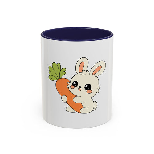 The Bunny Mug (Cute Bunny with Carrot Accent Coffee Mug — Kawaii Rabbit 11/15oz)
